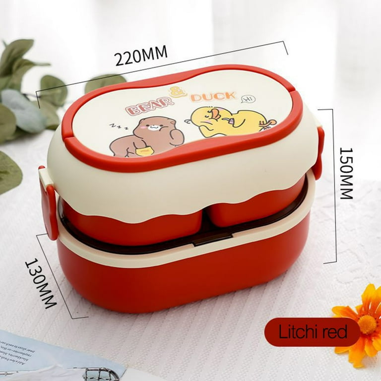 Upgrade Lunch Box Container Large Capacity Lunch Box for 1 or 2 People's Meal Red, Men's