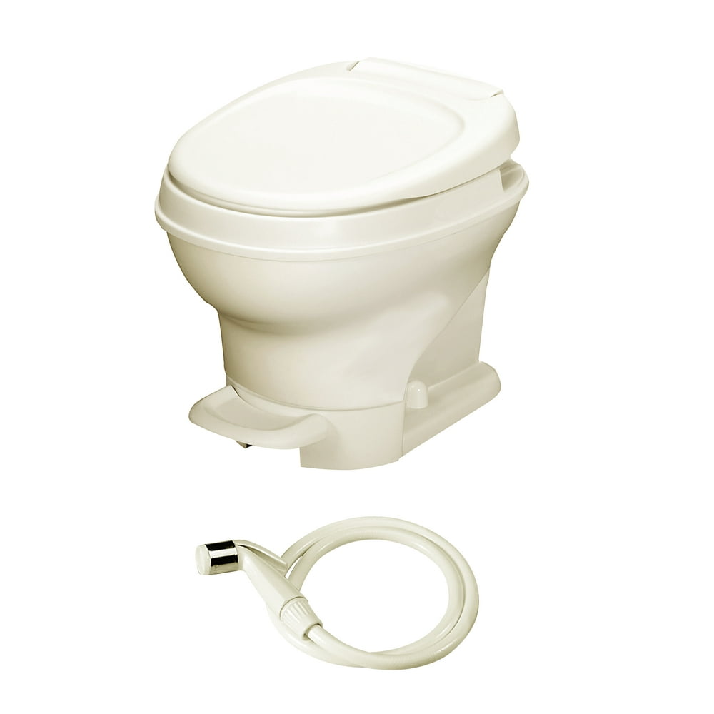 Aqua Magic V RV Toilet Pedal Flush with Hand Sprayer / Low Profile