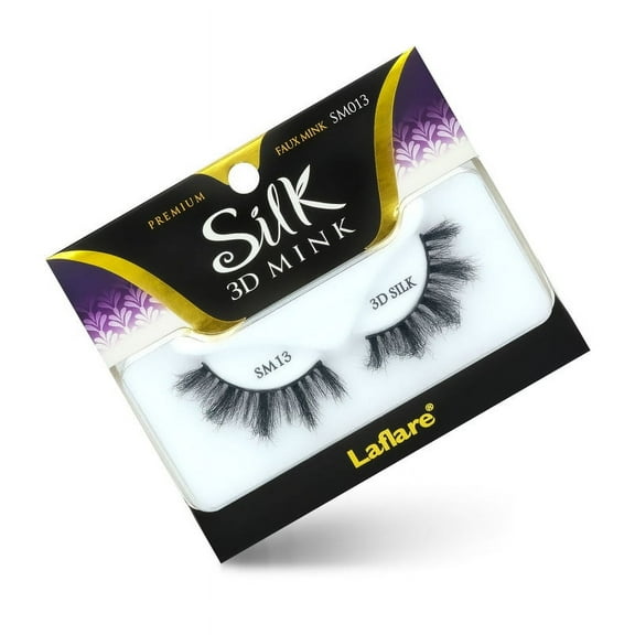 Laflare 3D SILK MINK Premium Faux Mink Eyelashes, Cat Eyes, Wispy, Fluffy, Soft as Mink, Multi-layered False Lashes
