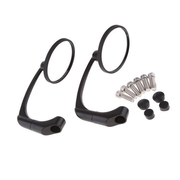 2x Espejos Laterales Redondos de Cromo Retrovisor para Motocicleta r Chopper Sunnimix Espejos retrovisores laterales de la carrera