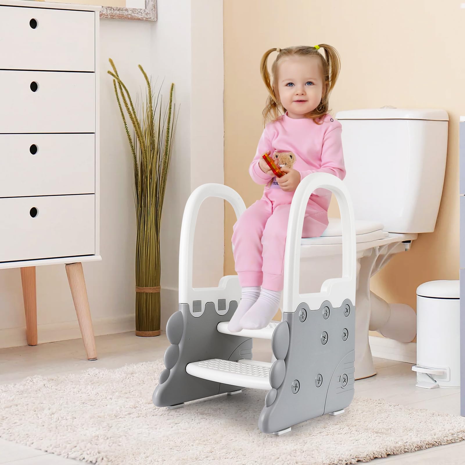 Tropow 2-Step Toddler Stool with Handrails and Non-Slip Pads photo 7