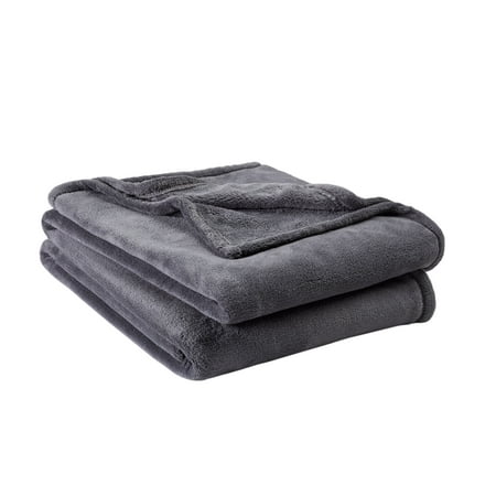 Mainstays Plush Gray King Bed Blanket, 1 Each
