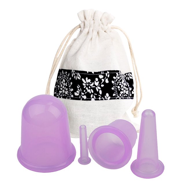 4PCS Cupping Therapy Set Professional Facial & Body Massage Cup Silicone Cupping