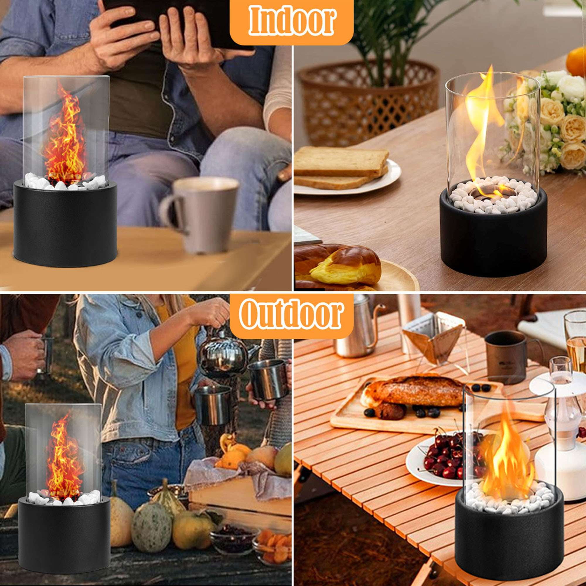 Gustave Tabletop Fire Pit Bowl Mini Portable Table Top Fireplace for Indoor Outdoor Home Patio Decor