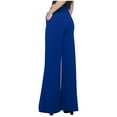 thumbnail image 7 of ClodeEU Womens High Waist Flare Wide Leg Pant, Casual Loose Business Pants With Pockets Blue,Womens Plus L, 7 of 7