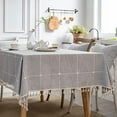 thumbnail image 2 of Zhuge Rustic Rectangle Burlap Thick Tablecloth Cotton Linen Table Linens Tablecloths Waterproof Wrinkle Free Table Cover for Kitchen Dinning,55"x87", 2 of 5