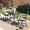 Black-31" Table-2, variant on SUMMIT LIVING 5-Piece Outdoor Bar Stool Set with High-Back Wicker Cushioned Swivel Chairs & Counter Height Patio Dining Table, Black & Gray