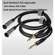EBXYA XLR to 1/4 Inch Cable 1m (3ft) 2-Pack, XLR Male to TS Unbalanced Instrument Cable for Guitar, Synth & Amp Input