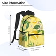 thumbnail image 4 of Vsdgher Lemon Print Unisex Large Capacity Bookbag Schoolbag Casual Daypack for High School/College/Teens/Travel/Work, 4 of 8
