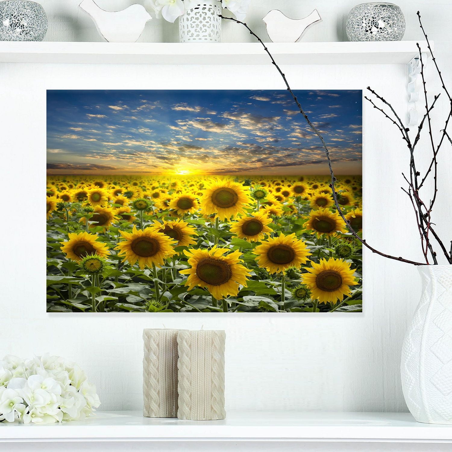 Designart Champ de tournesols en fleurs Art mural sur toile