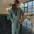 thumbnail image 6 of Women's Knitted Sportswear Sweater Casual Suit Autumn and Winter Two-piece Knitted Pants Sports Suit Ladies Clothing Suit Ladies-Black-XXL, 6 of 7