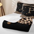 thumbnail image 4 of Meiyoeat Stylish Leopard Letter P Quilt King for Female Adults,Modern Polka Dot King Coverlet Set,Black Beige Brown, 4 of 7