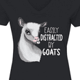 thumbnail image 4 of Inktastic Easily Distracted by Goats Cute Goat Women's V-Neck T-Shirt, 4 of 5