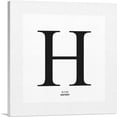 thumbnail image 1 of ARTCANVAS Modern Black and White Gray Serif Alphabet Letter H Canvas Art Print - Size: 12" x 12" (0.75" Deep), 1 of 9