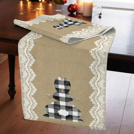 

Easter Table Runner Banquet Holiday Party Desktop Decorative Tablecloth Home Festival Table Flag Decorative Runners