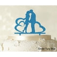 thumbnail image 1 of Wedding Couple Cake Topper With Heart Personalized Cake Topper Color Option Available 6-7 Inches Wide, 1 of 1