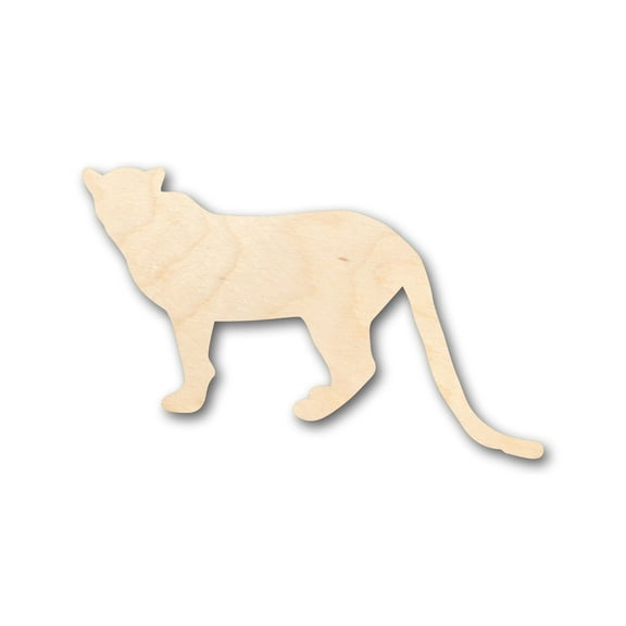 Unfinished Wood Leopard Cheetah Lion Big Cat Shape - Craft - up to 46" DIY 3" / 1/4"