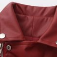 thumbnail image 4 of Stamzod Sleeveless Motorcycle Leather Jacket Men Solid Color Turndown Bomber Jackets Casual Windbreaker Coats for Men with Pocket Wine S, 4 of 5