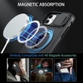 thumbnail image 5 of for iPhone 11 Case Magnetic, iPhone XR Case[Compatible with Magsafe], Built-in Slide Camera Cover Shockproof Heavy Duty Protective Kickstand Phone Case for iPhone 11/XR 6.1", Black, 5 of 17