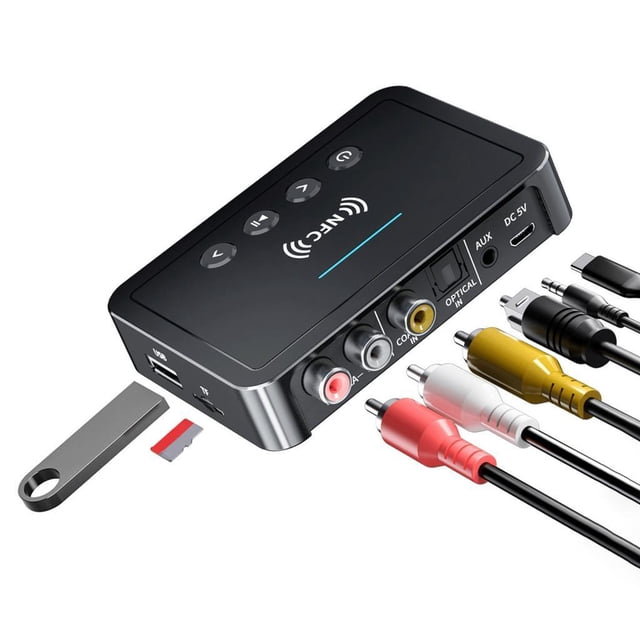 Transmisor Receptor Bluetooth 5.0 Yotijar Adaptador de sonido estéreo con micrófono