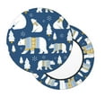 thumbnail image 2 of Fotbe cute winter bear Stool Covers Round,Waterproof Round Bar Stool Covers Bar Chair Covers Washable Stool Cushion Slipcover for 12-14 Inch Chair-14 inch, 2 of 7