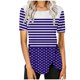 thumbnail image 1 of Blusas de Manga Corta para las Mujeres, Botón Impreso Casual Abajo Cuello Redondo Superior, Tela de Imitación Ligera, 1 of 5