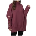 thumbnail image 2 of YueHuiYing Womens Turtleneck Oversized Sweater Chunky Pullover Sweater Casual Fall Loose Knit Jumper Top, 2 of 6