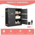 thumbnail image 3 of Metal Lockers for Employees, Office Storage Locker with 6 Doors, Black, 35.43" W x 15.75" D x 39.37" H, Steel Staff Locker Storage Cabinet for Gym, Home, School, Garage, Assembly Required, 3 of 6
