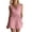 Pink, variant on TEAJOPSUU Women's Summer Short Rompers Cotton Blend Elegant Sleeveless Wrap V Neck Tie Waist Wide Leg Short Jumpsuits with Pockets Khaki
