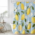 thumbnail image 4 of Yellow Lemon Bathroom Shower Curtains with 12 Hooks Polyester Waterproof Shower Curtain for Stalls and Bathtubs Spring Summer Floral Botanical Decorative Bathroom Privacy Curtain 36x72 Inches, 4 of 9