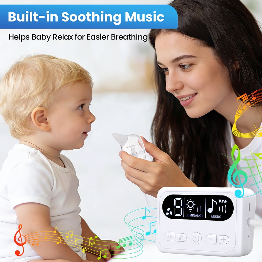 Baby Nasal Aspirator, Electric Nasal Aspirator With 9 Levels Suction, Night Light And Nursery Rhyme Soothing Function, Gentle Booger Sucker For Newborns And Toddlers
