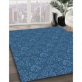 thumbnail image 3 of Ahgly Company Machine Washable Indoor Square Transitional DodgerBlue Area Rugs, 4' Square, 3 of 7