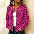 thumbnail image 5 of KLHDSF Women's Leopard Print Knit Cardigan Button Down Long Sleeve Crew Neck Slim Fit Fall Streetwear Casual Jacket for Women Hot Pink L, 5 of 8
