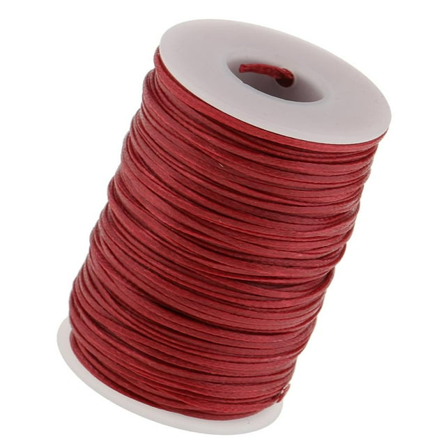 Hilo encerado, cordón encerado, 1,2 mm, para coser a mano, tejer, manualidades, cuerda, bricolaje, rojo