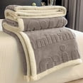 thumbnail image 4 of PRETXORVE Solid-Color Soft Carved Floral Designs Multi-Functional Flannel Coverlet, 4 of 6