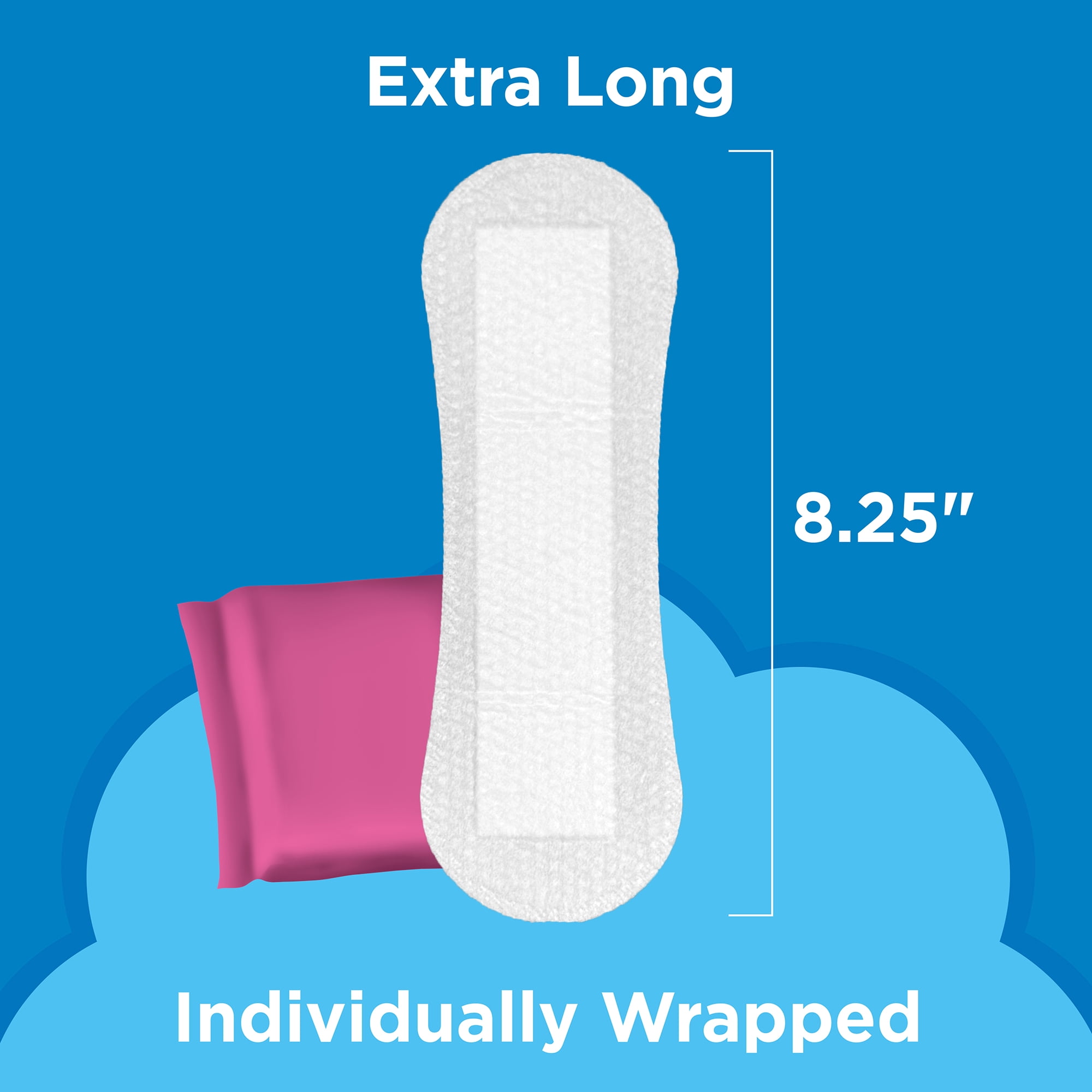 Equate Extra Protection Everyday Panty Liners, Extra Long Length, 93 Count