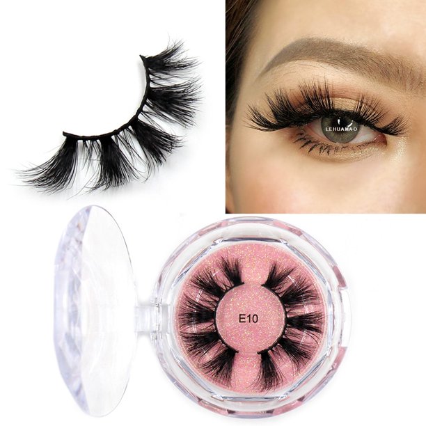 Pestañas de maquillaje LEHUAMAO, pestañas de visón 3D, pestañas gruesas hechas a mano, pestañas esponjosas, volumen libre de crueldad, pestañas suaves tenues, pestañas postizas reutilizables Tan Jianjun unisex