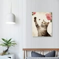 thumbnail image 3 of Nawypu Watercolor Lovely Cat Art Print- Flower Pet Cat Canvas Wall Art-(-Modren Animal Themd for Kids Bedroom Pet Shop Decoration, 3 of 4