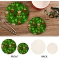 thumbnail image 4 of St. Patrick's Day Shamrock Leprechaun and Pot of Gold Trivet Pot Holder,Round Woven Potholders Set 2PCS-Braided Hot Pads - Coasters - Table Mats for Cooking and Baking183, 4 of 7