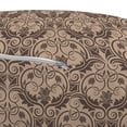thumbnail image 3 of Antique Pouf Cover with Zipper, Venetian Vintage Flowers with Swirling Lines Renaissance Revival Curvy Tile, Soft Decorative Fabric Unstuffed Case, 30" W X 17.3" L, Brown and Cocoa, by Ambesonne, 3 of 5