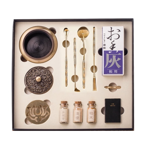 Pure Copper Incense for Burner Kit Tool Incense Road Starter 1 Set Tools Supplies for Sandalwood Powder Incense Seal Too
