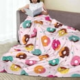 thumbnail image 6 of Pofeuu Colorful Donuts Print Ultra-Soft Micro Fleece Blanket,for Bed Or Sofa,All Season Throw Blankets Flannel Blanket-80"x60", 6 of 7
