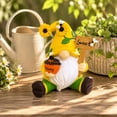 thumbnail image 5 of Kmonabie Resin Garden Gnome Ornament Set, 3 Miniature Fairy Gnome Statues with Insect Floral Details, Small Tabletop Planter Decor for Indoor Outdoor Fairy Garden Scene, Yellow, 5 of 7