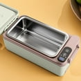 thumbnail image 4 of Binwennn Contenants à Sandwich Réutilisables à Fermeture Éclair pour Collation à Plat pour Enfants, Lunch Chauffant, Lunch Autochauffant, Modèle Sans Fil Rechargeable avec Acier Inoxydable de Qualité Alimentaire 304 de 3200mAh, Grande Capacité de 1 L, 4 of 6