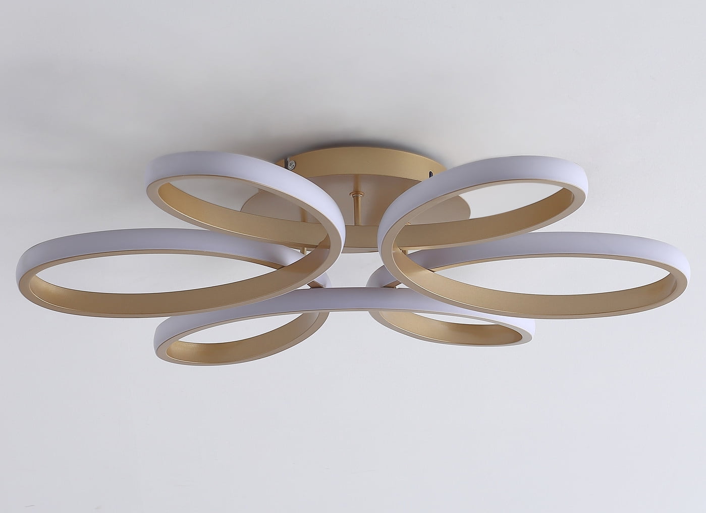 Aiwen Modern LED Flush Mount Ceiling Lamp Geometric Novelty Light Fixture Gold