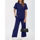 thumbnail image 3 of Conjunto Deportivo de Dos Piezas para Mujer, Informal, de Corta y Pantalón . Azul Oscuro XXL, 3 of 5