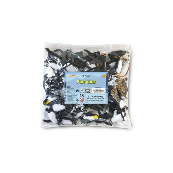 Safari Ltd. Penguins Bulk Bag - 48 Miniature Penguin Figurines - Toy Set for Boys, Girls & Kids Ages 3 