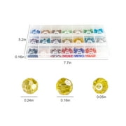 TSV 1050pcs Crystal Glass Round Faceted Beads, Multi-Color Clear Crystal Beads for Beading Craft Jewelry Making, 6mm 21 Colors