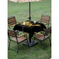 thumbnail image 4 of Outdoor Tablecloths with Umbrella Hole & Zipper, Dragon Flames 60x60 Inch Square Tablecloths, Yellow Dragons Abstract Modern Art Waterproof Table Cloth, Patio/Pool/Picnic Table Covers, 4 of 8