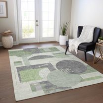 Addison Rugs Chantille Indoor/Outdoor Transitional Geometric Green Washable Rectangle Rug, 2'6" x 3'10"
